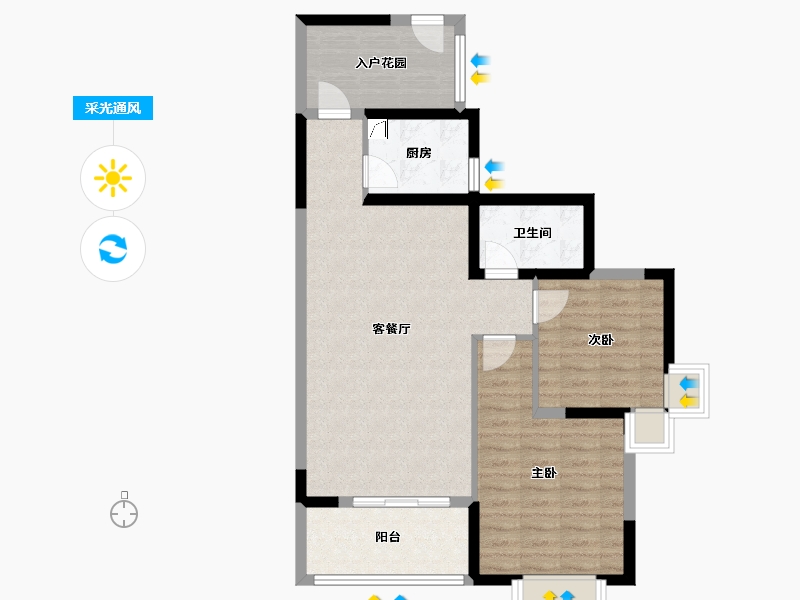 四川省-绵阳市-青羊新城-80.00-户型库-采光通风