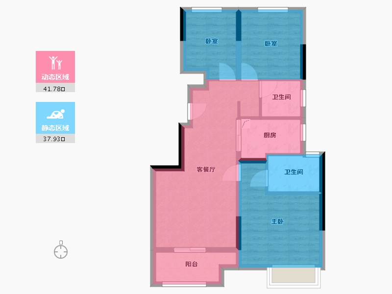 广东省-佛山市-金地翠园-75.00-户型库-动静分区