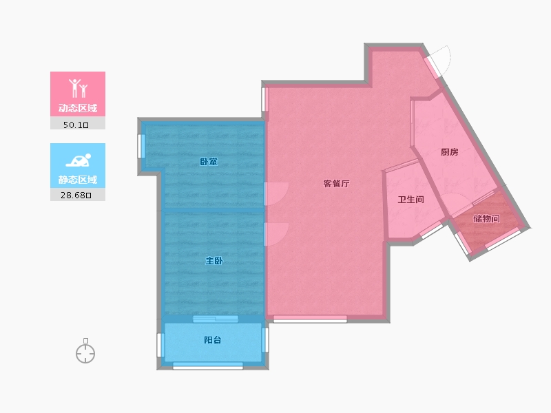 陕西省-西安市-鑫龙·天然居-二期-74.73-户型库-动静分区