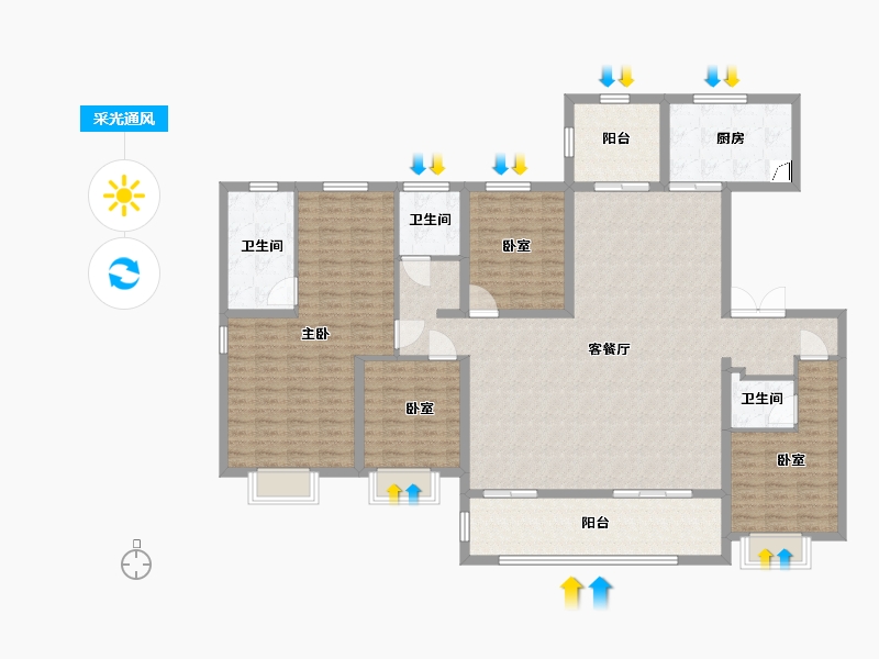 河南省-周口市-万达金鳞府-170.00-户型库-采光通风