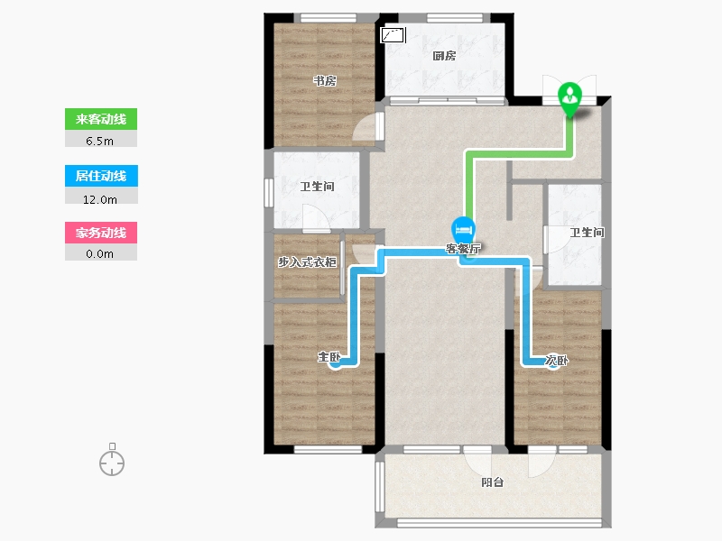 辽宁省-沈阳市-华润置地|静安府-104.89-户型库-动静线