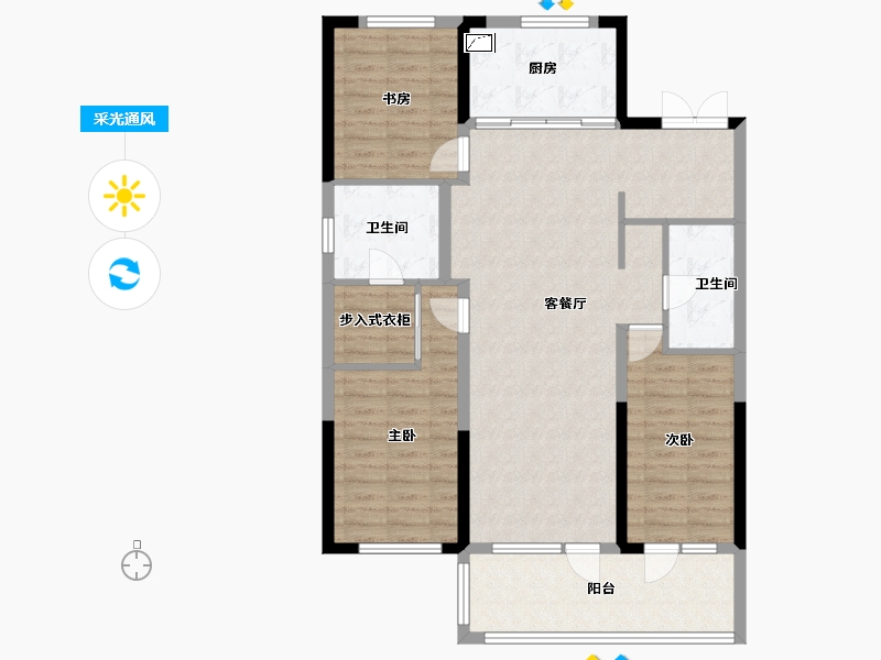 辽宁省-沈阳市-华润置地|静安府-104.89-户型库-采光通风