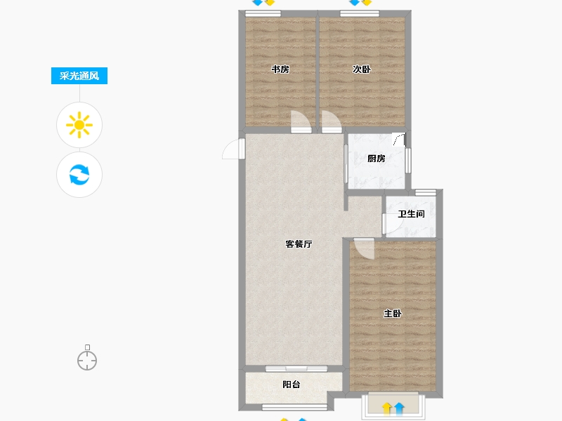 山东省-济南市-中建·国熙台-110.00-户型库-采光通风