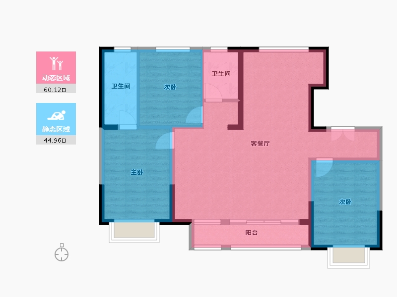 天津-天津市-中建 新丽壹号-104.24-户型库-动静分区