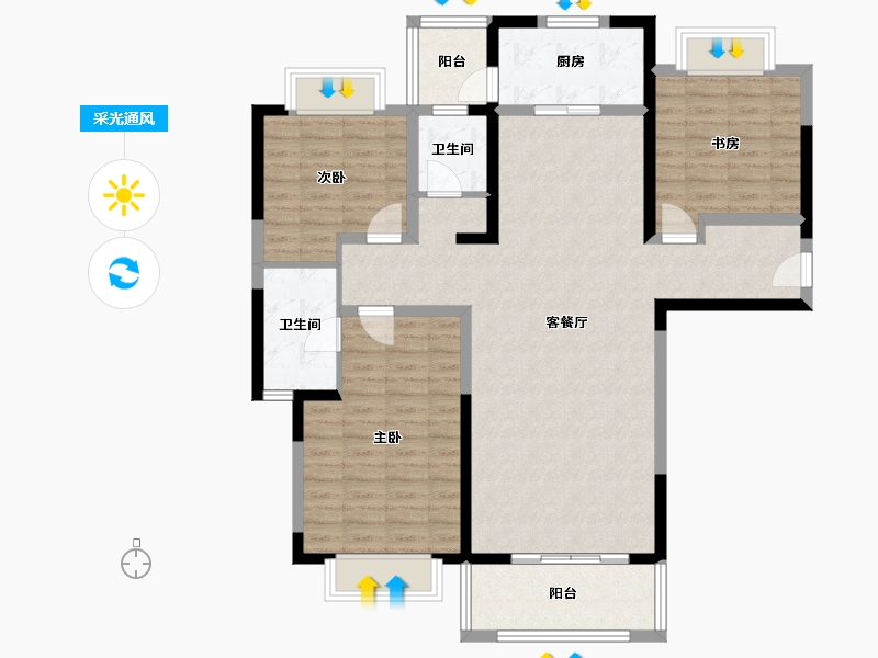 湖南省-株洲市-状元华府-109.00-户型库-采光通风