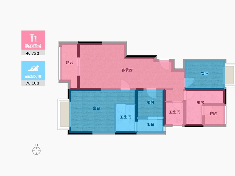 四川省-凉山彝族自治州-领地锦绣蘭台-77.67-户型库-动静分区