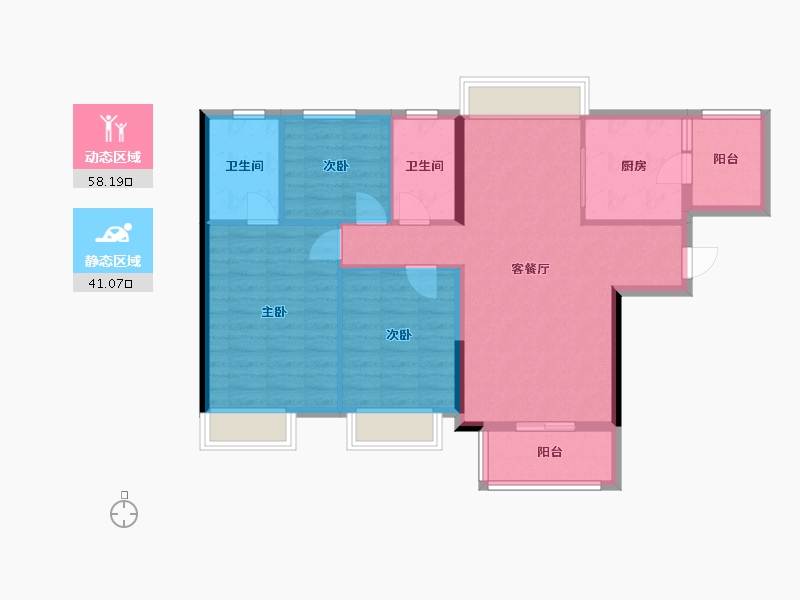 广东省-佛山市-泷景花园九期-92.00-户型库-动静分区