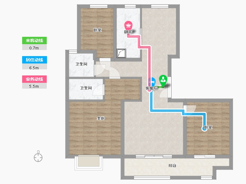 河北省-衡水市-阅湾香颂-105.00-户型库-动静线