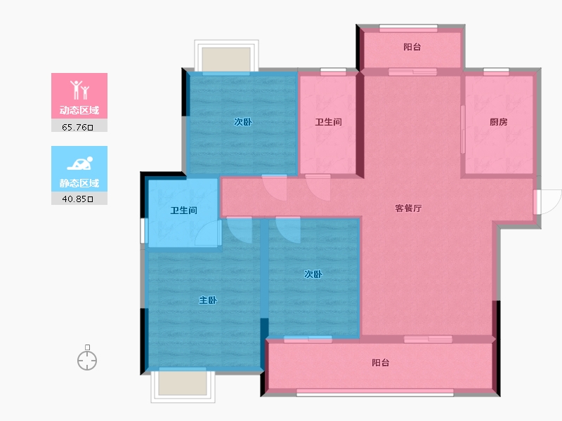 湖北省-襄阳市-和信清河城-96.00-户型库-动静分区