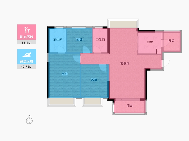 广东省-佛山市-泷景花园九期-92.00-户型库-动静分区