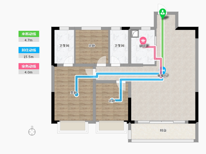 浙江省-金华市-义乌壹号院-129.00-户型库-动静线