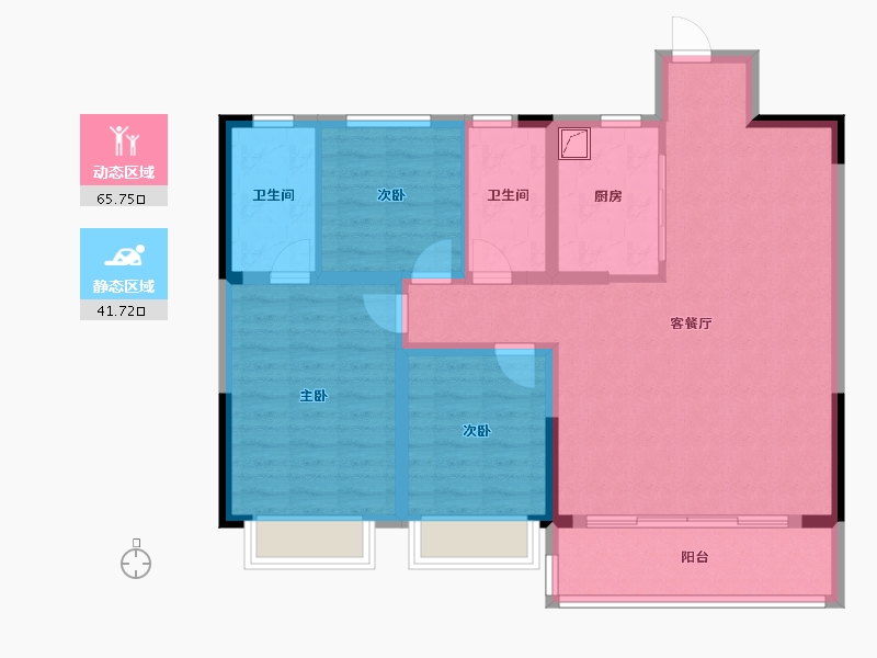 浙江省-金华市-义乌壹号院-129.00-户型库-动静分区