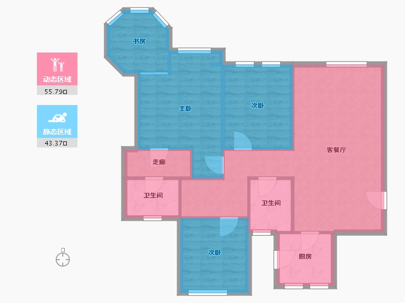 重庆-重庆市-九鼎御江山-114.00-户型库-动静分区