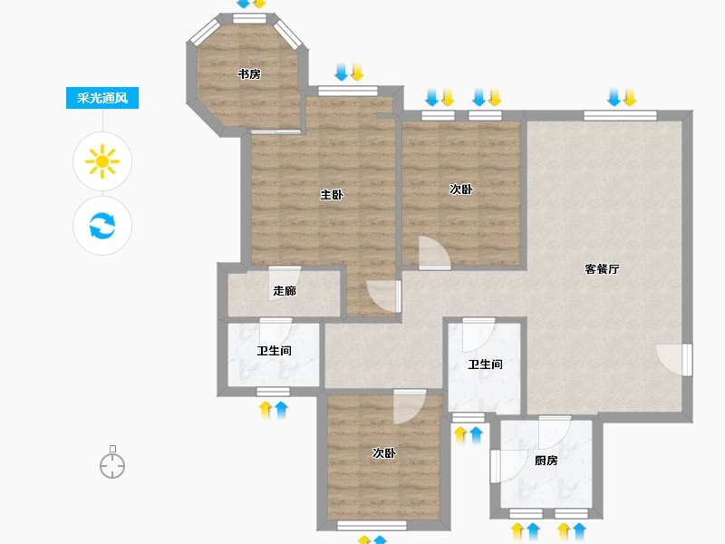 重庆-重庆市-九鼎御江山-114.00-户型库-采光通风