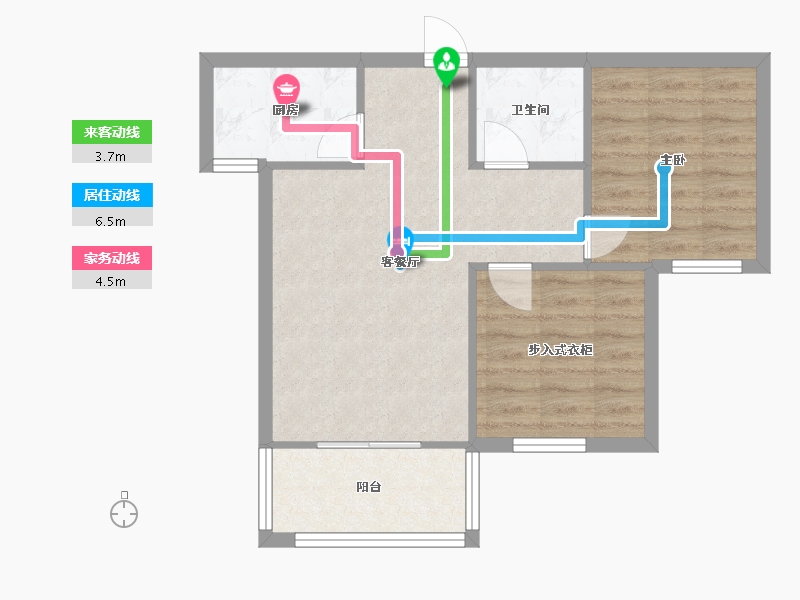 浙江省-杭州市-上石苑-64.91-户型库-动静线