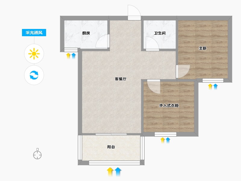 浙江省-杭州市-上石苑-64.91-户型库-采光通风