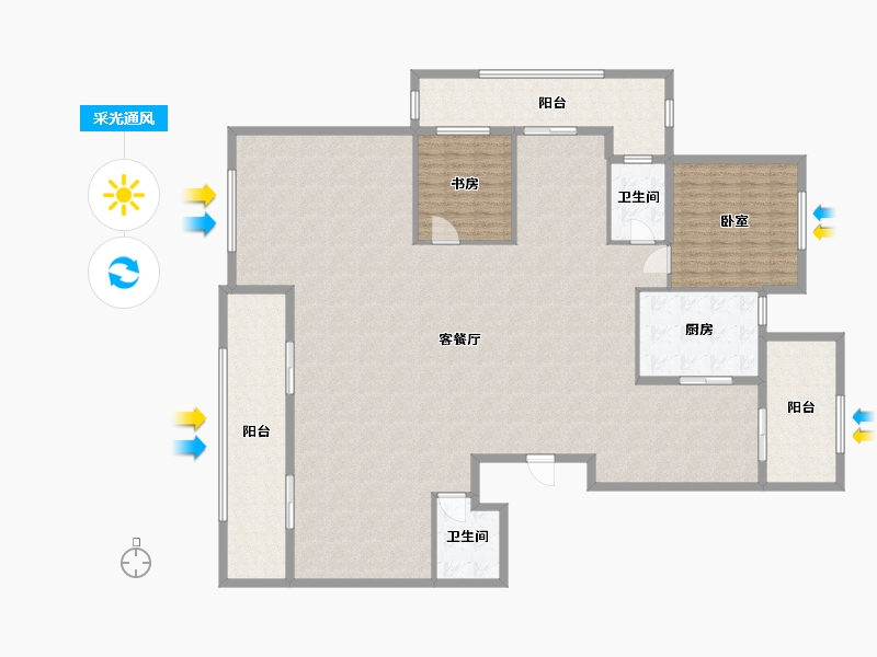 浙江省-衢州市-永易美丽东城-230.00-户型库-采光通风