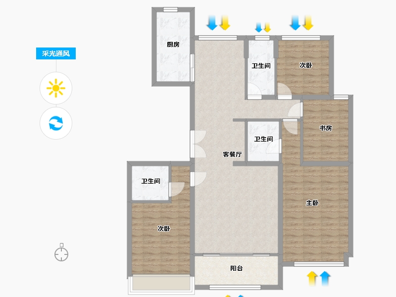 河北省-保定市-云水湾-134.41-户型库-采光通风