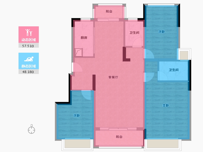 广东省-珠海市-格力平沙九号二期-99.00-户型库-动静分区