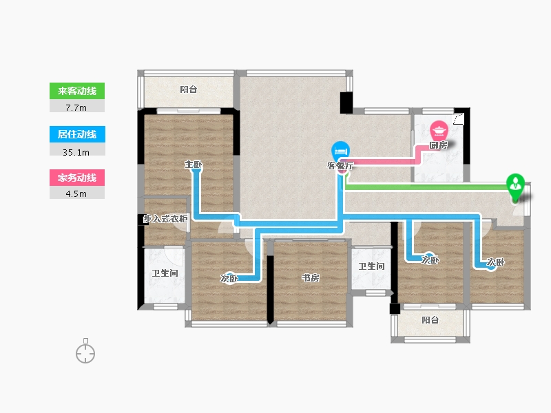 湖南省-永州市-麒麟公馆-115.00-户型库-动静线