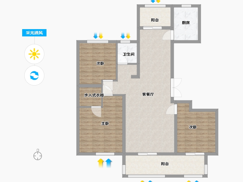 山东省-枣庄市-善国璟园-107.00-户型库-采光通风