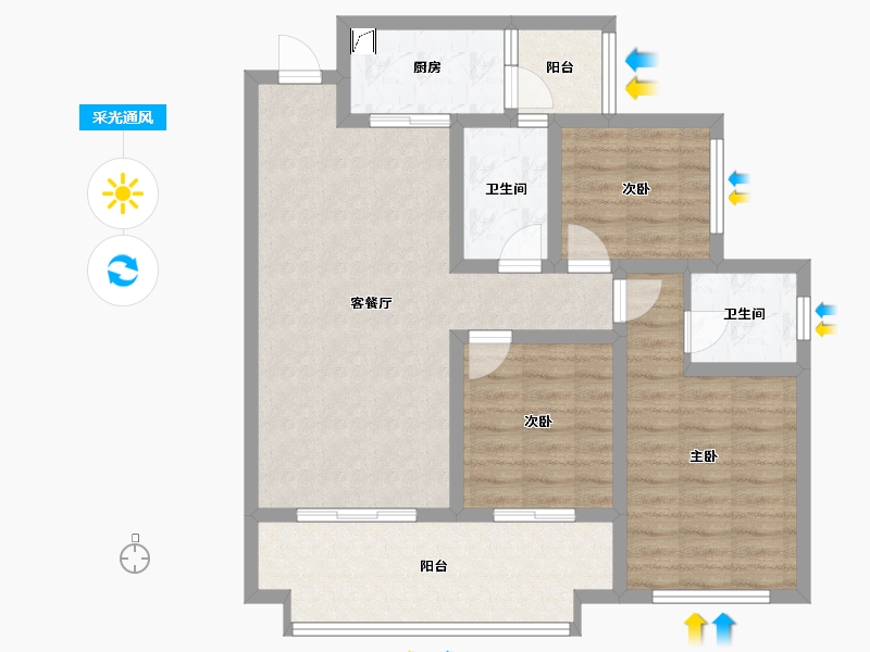 四川省-攀枝花市-人和甲第-97.37-户型库-采光通风