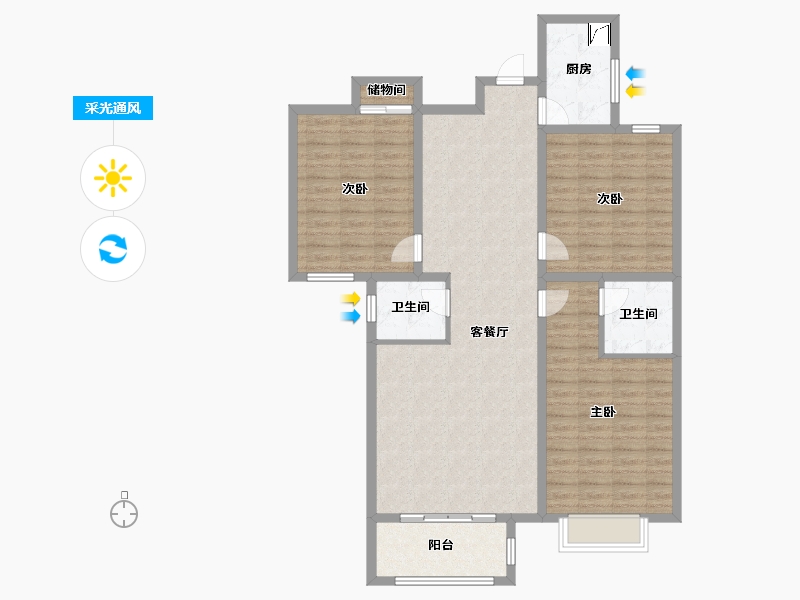 河北省-石家庄市-智慧健康城-114.00-户型库-采光通风