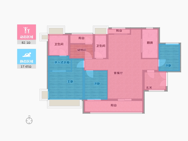 广东省-广州市-越秀·和樾府-106.96-户型库-动静分区