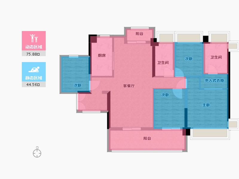 广东省-广州市-越秀·和樾府-106.96-户型库-动静分区