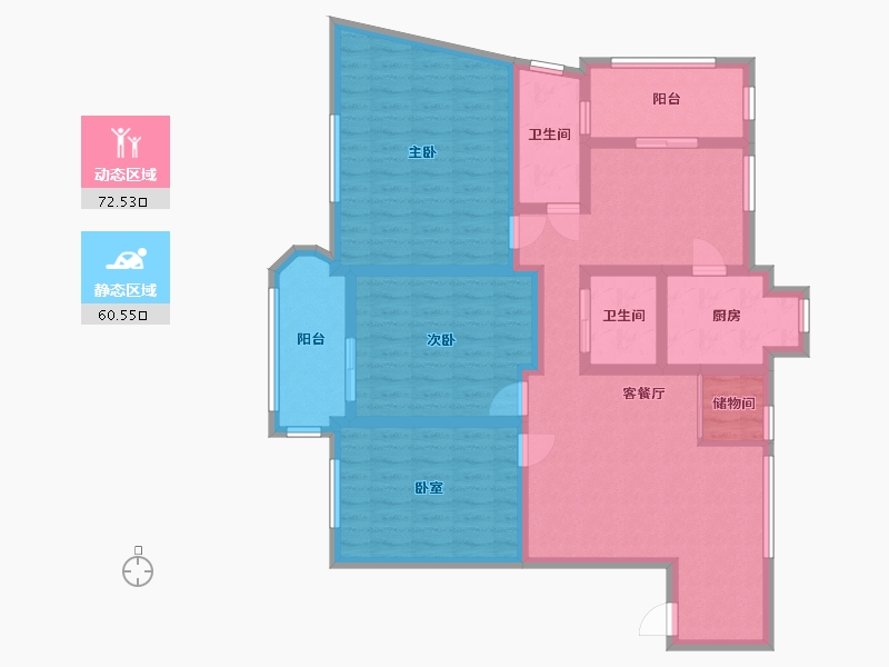 湖北省-武汉市-放鹰台社区-105.00-户型库-动静分区