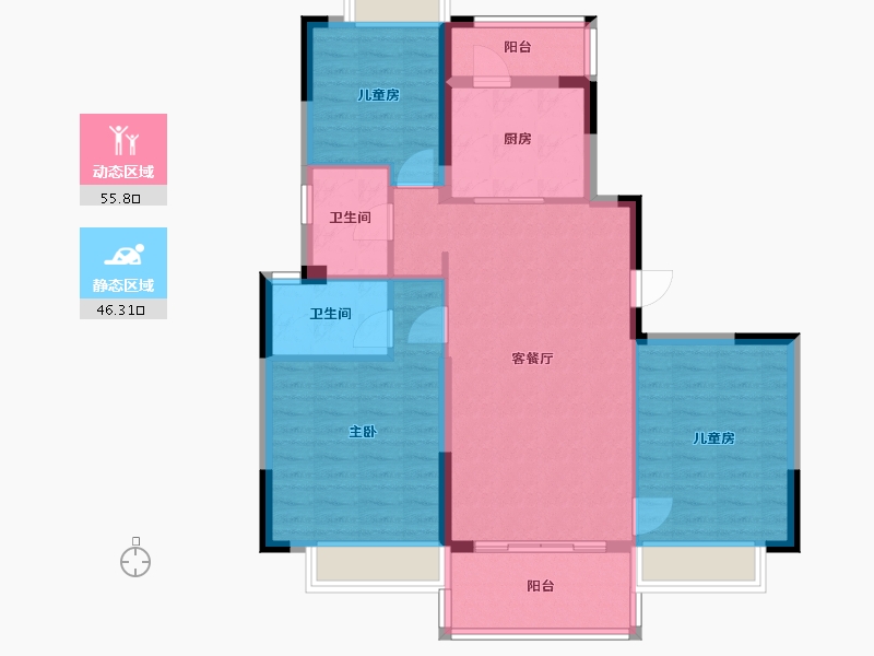 江西省-赣州市-正荣悦玺-92.00-户型库-动静分区