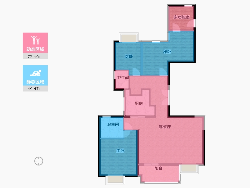 湖北省-武汉市-弘阳印月府-110.00-户型库-动静分区