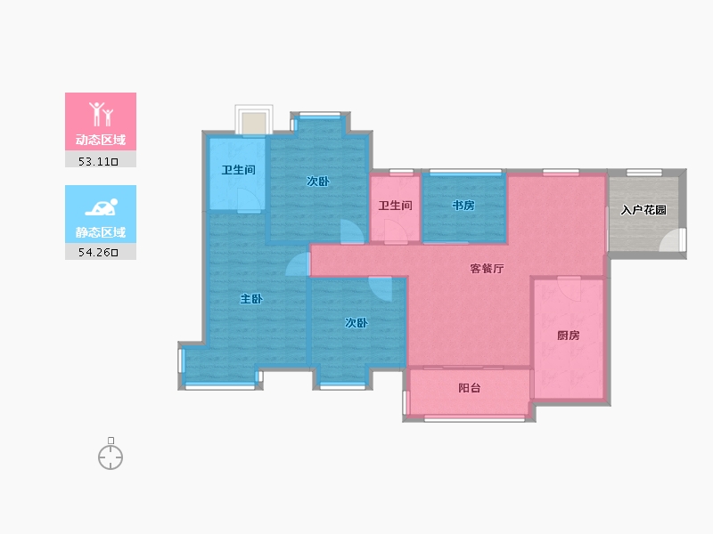 陕西省-西安市-御锦城-二期鹭湾-125.00-户型库-动静分区