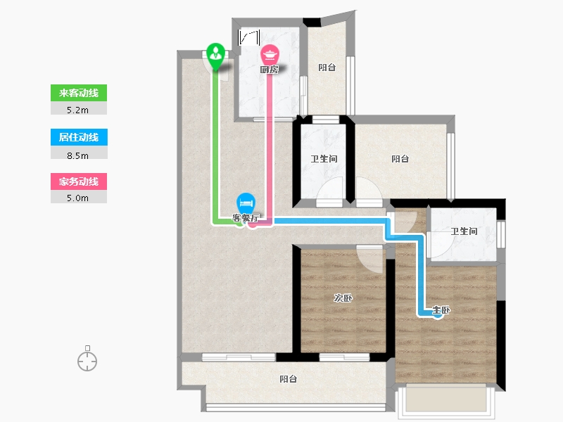 湖南省-湘潭市-湘江城际空间站-80.00-户型库-动静线