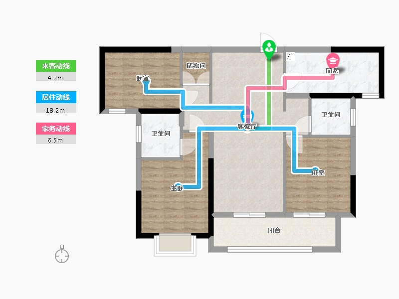 湖北省-武汉市-融创玖玺台-90.00-户型库-动静线