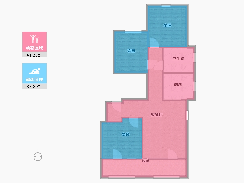 宁夏回族自治区-银川市-世茂铂悦府-90.00-户型库-动静分区