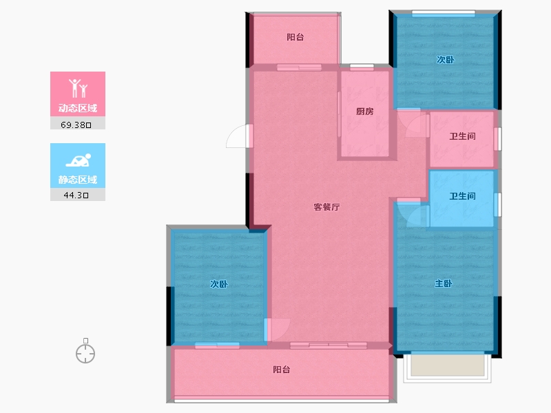 安徽省-宿州市-万像皇家公馆-115.00-户型库-动静分区