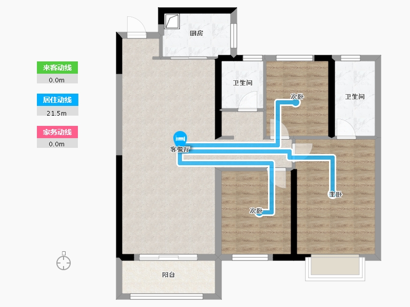 湖南省-长沙市-阳光城-90.00-户型库-动静线