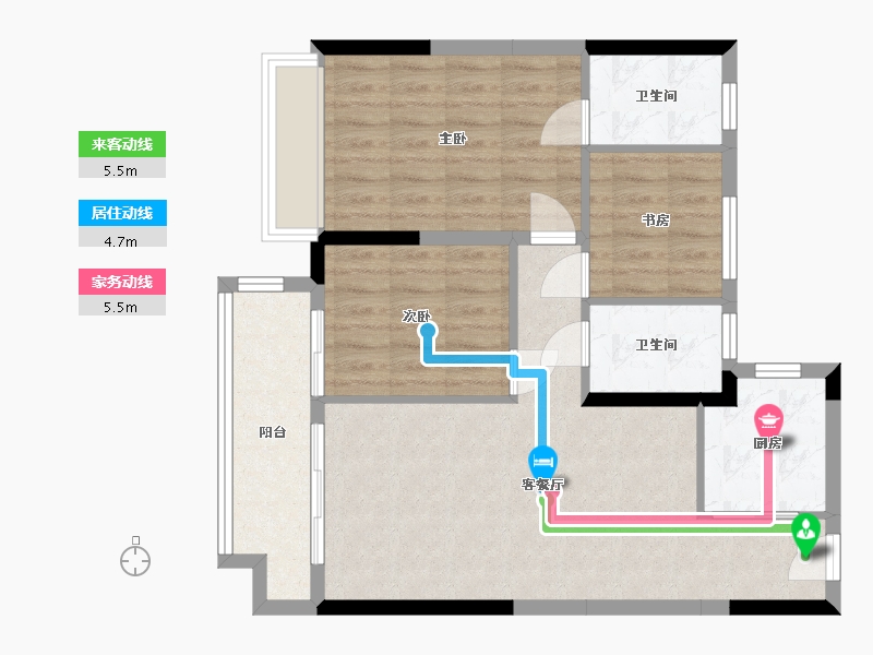 安徽省-合肥市-合景映月湾-84.00-户型库-动静线