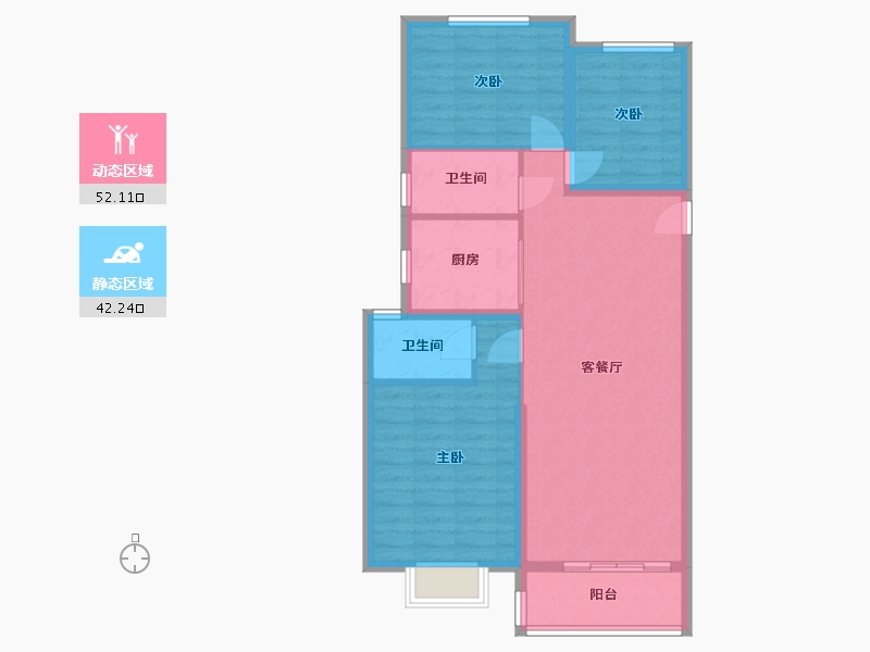 甘肃省-陇南市-天成景苑-78.00-户型库-动静分区