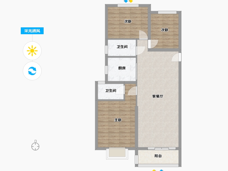 甘肃省-陇南市-天成景苑-78.00-户型库-采光通风