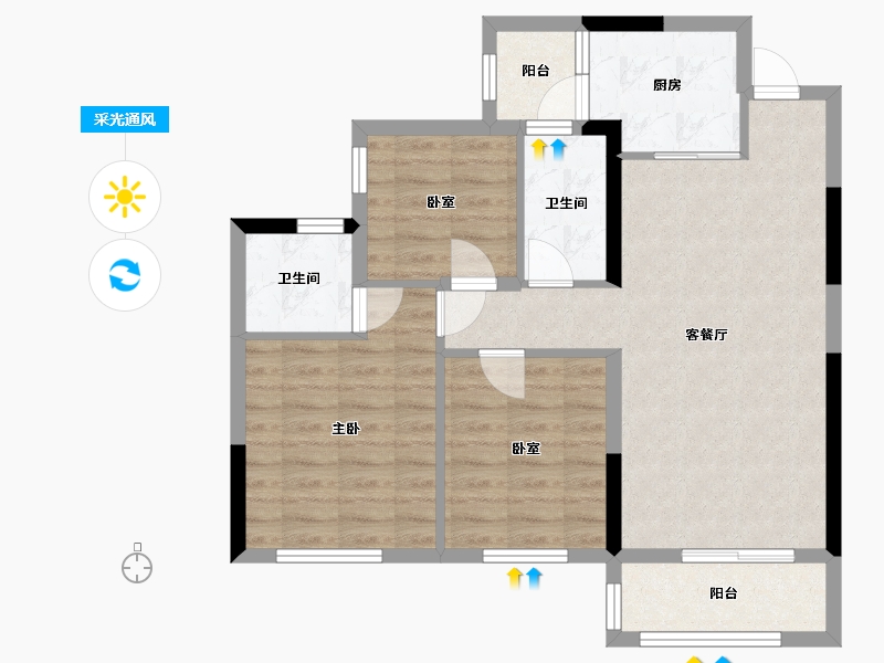 四川省-成都市-邦泰宽语-90.00-户型库-采光通风