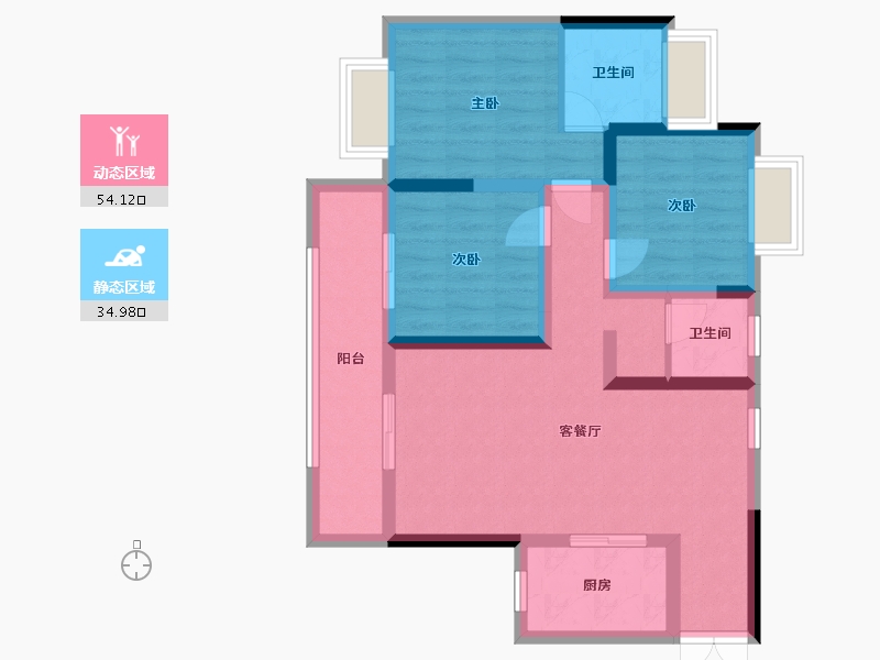 四川省-内江市-隆城锦翠一期-82.00-户型库-动静分区