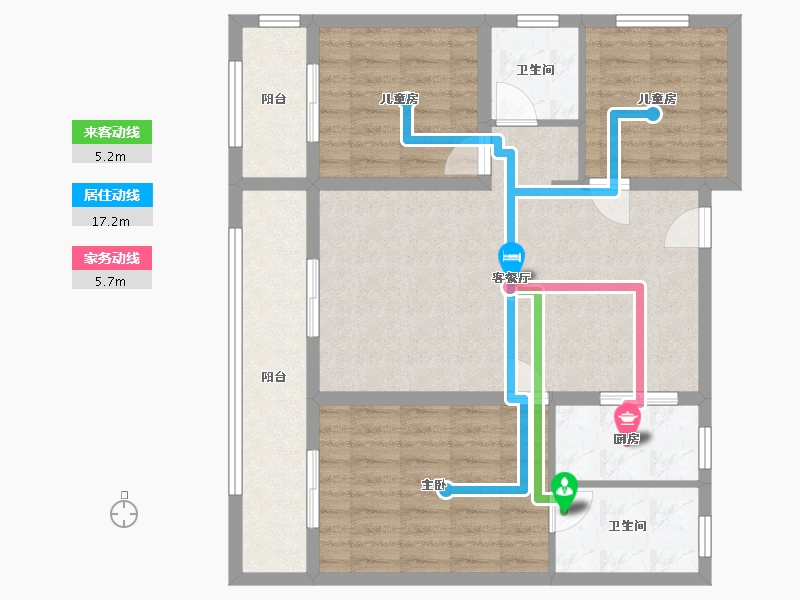 山东省-德州市-崇德园-90.86-户型库-动静线