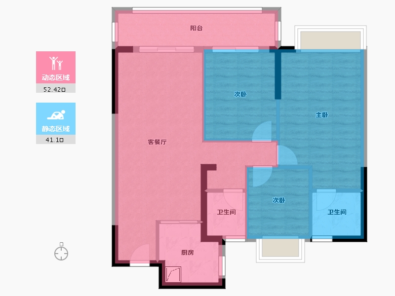 福建省-莆田市-玖玺·正荣府2期-92.74-户型库-动静分区