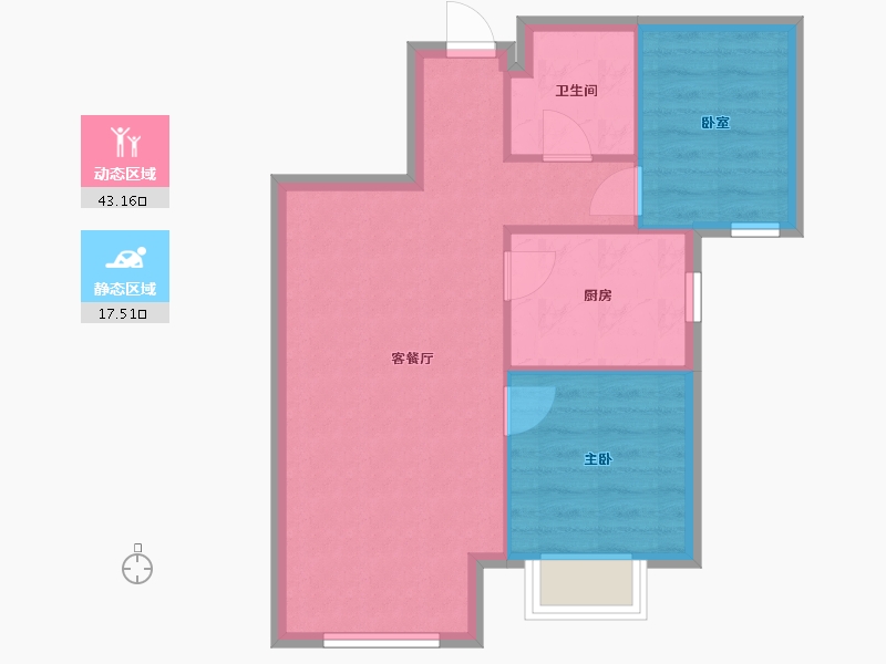 河北省-廊坊市-英国宫六期-55.70-户型库-动静分区