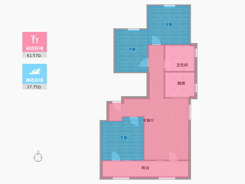 宁夏回族自治区-银川市-世茂铂悦府-90.00-户型库-动静分区