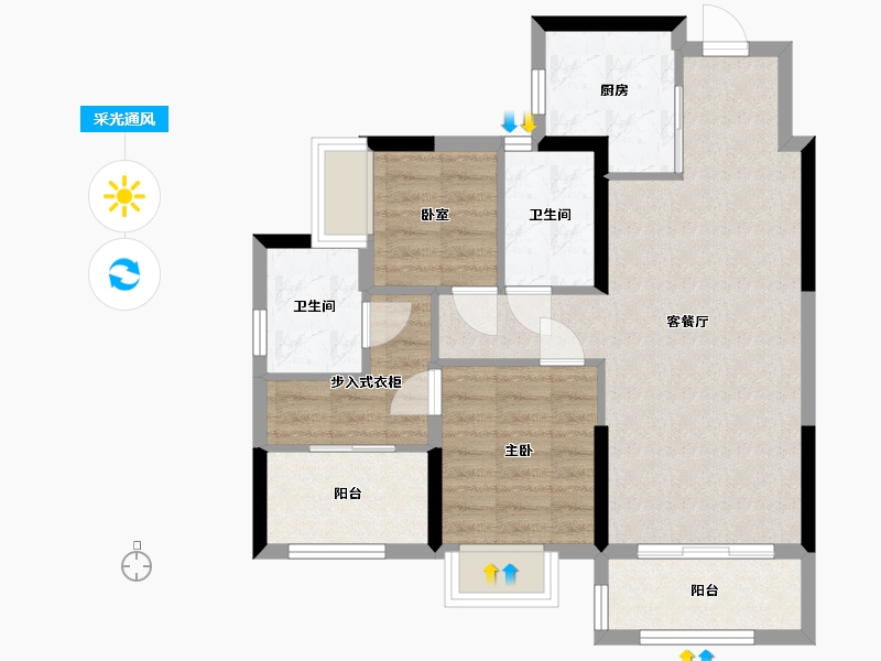 广东省-深圳市-融湖中心城-80.00-户型库-采光通风