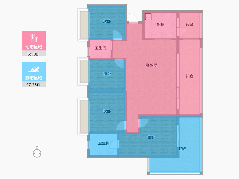 贵州省-贵阳市-贵州首钢之光-112.00-户型库-动静分区