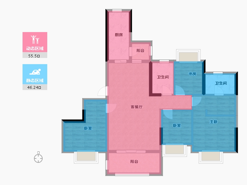 江西省-赣州市-恒大御景-90.00-户型库-动静分区